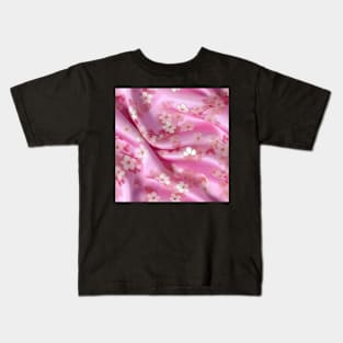 Cherry Blossom Silk: A Soft and Elegant Fabric Pattern for Fashion and Home Decor #3 Kids T-Shirt